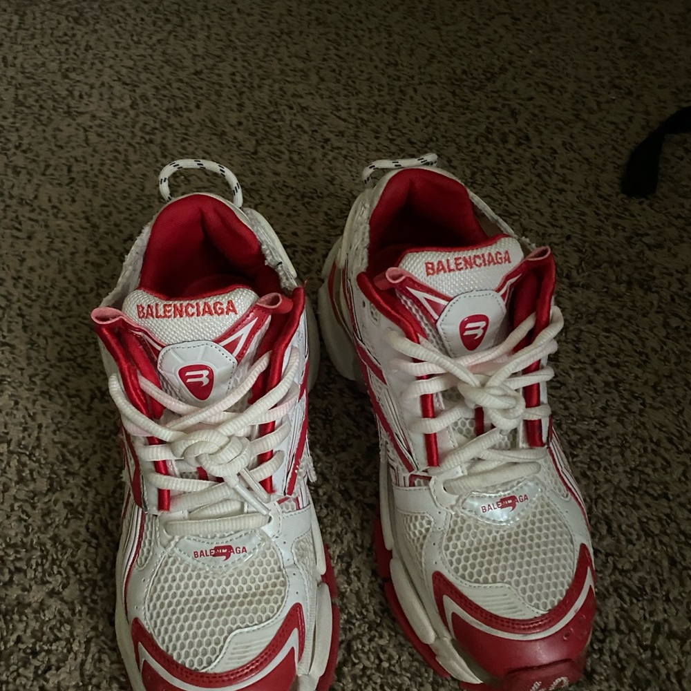Balenciaga Red and White Sneakers